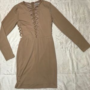 Charlotte Russe Taupe Bodycon Dress